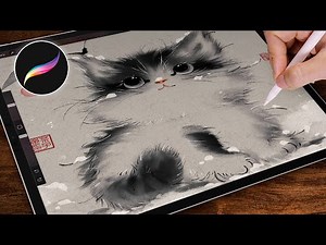 冬日治愈绘画｜Procreate雪景小猫绘制教程#smartphone #笔刷 #procreate #绘画教程 #分享 #painting #art #tutorial