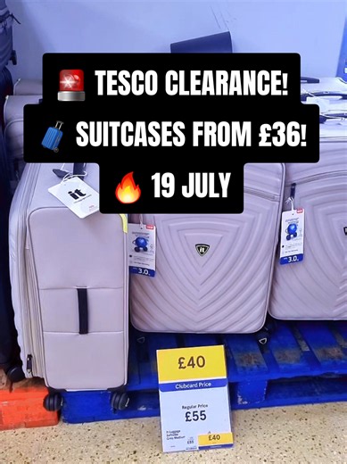 Tesco Reduced To Clear Suitcases from £36 – July 19 Luggage Deals