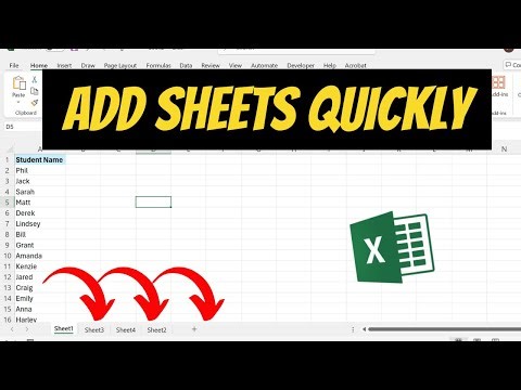 How to Create Multiple Sheets Using a List in Excel