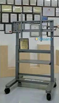 manual height adjustable mobile stand for smart display 55 inch to 86 inch
