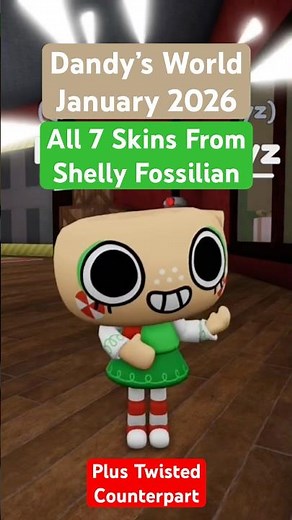 ALL 8 SHELLY SKINS + TWISTED COUNTERPART IN DANDYS WORLD (January 11, 2026) #roblox #dandysworld