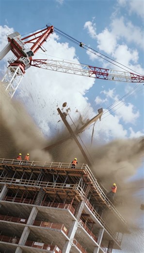 Crane Fails During High-Rise Construction Tragic Incident #shorts