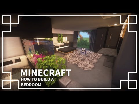 ⚒️[Minecraft Tutorial]: How to make a Modern Bedroom with Aquarium | Dark Themed Bedroom 🖤 #3