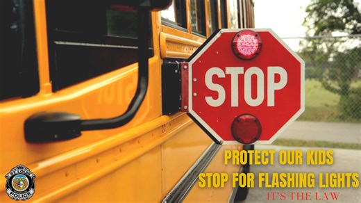 Stop sign extended? Lights flashing? STOP for kids! School is back in session tomorrow and here's a reminder to stop for school busses. IT'S THE LAW! | St. Louis Metropolitan Police Department (OFFICIAL)