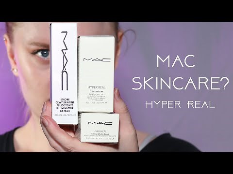 New MAC Hyper Real Serumizer and Skin Canvas Balm with Strobe Dewy Skin Tint + wear test on dry skin