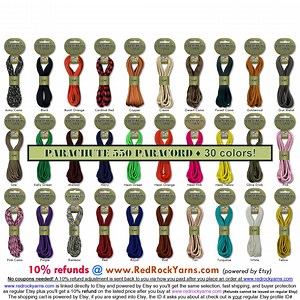 550 Parachute Paracord. 30 Colors, 16 Feet, 4mm. for Survival Crafts, Collars, Bracelets, Leashes and More Parachute Cord Crafts. PARA CORD - Etsy