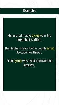 syrup # Expand Your English Vocabulary