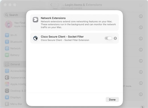How to add Cisco Secure Client to Network Extensions