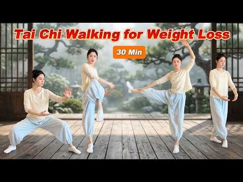 30 Minute Tai Chi Walking Workout for Beginners & Seniors, Lose Weight, Improve Balance & Mobility
