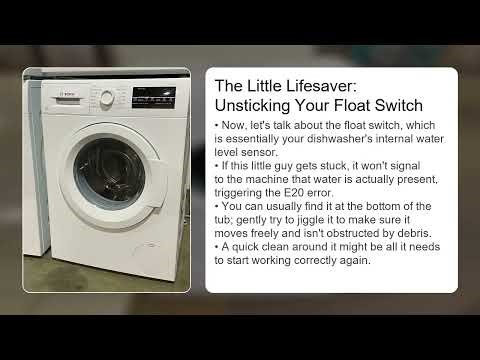 Bosch Dishwasher Error Code E20 – Water Not Detected Fix