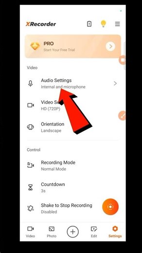 Xrecorder screen recording audio settings || microphone noise cancellation, internal audio #shorts