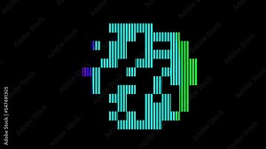 Computer generated pixel art 8 bit vibrant retro 80s background.