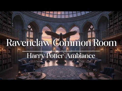 Ravenclaw Common Room Ambience | Wind, Parchment, and Quill Sounds for Studying & Relaxation