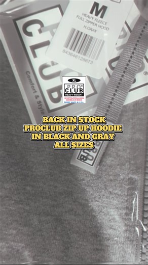 Back in stock — Proclub zip up hoodie in balck and gray all sizes! #Warehouseboss #Proclub #weeklydeals #TikTokShopTheBigGame #loveatfirstfind