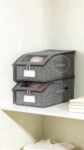 TAYTUU 1/2/4 Pack linen fabric Hat Organizer for Baseball Cap, Stackable Hat Storage Organizer, Hat Storage for Closet with Clear Window, Breathable Fabric Hat Box #capsulewardrobe #laundryhamper #bathroomorganizer #doublelaundryhamper #hangersorganizer #overthedoororganizer #rollinglaundryhamper #storagebasket #luggageorganizer #christmasstorage #Hat #Organize #Storage #Organizer