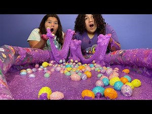 10 GALLONS OF SUPER FLUFFY EASTER EGG SLIME IN A POOL - MAKING A GIANT POOL OF SUPPER FLUFFY SLIME