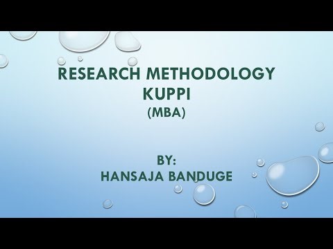 Research Methodology - MBA - Kuppi