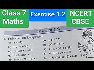 Class 7th maths । Exercise 1.2। chapter 1 integers । NCERT CBSE solution । #class7mathsncert #ncert