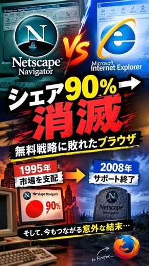 90%シェアのブラウザが、なぜ消えたのか【Netscape vs IE】 history netscape export #仕事効率化