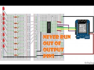 Never run out of output pins – 74HC595 shift register to the rescue.