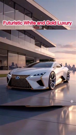 Futuristic White and Gold Luxury Hypercar #LuxuryCar#Hypercar