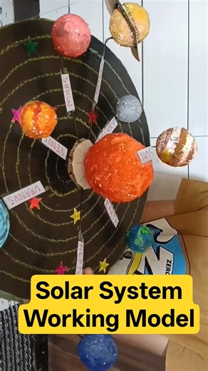 How to Make a Solar System Working Model 🌍 | Easy School Science Project #shorts