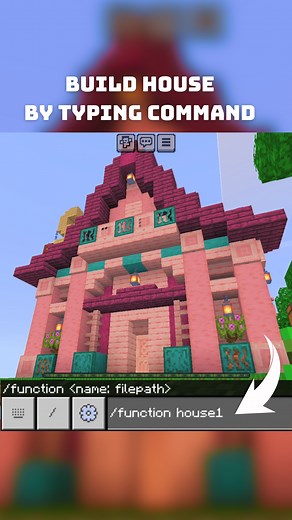 Build a Minecraft house by typing the command "/function " #minecrafthouse #minecrafttutorial #minecraftbuilding #minecraftgamer #minecraft | AddOns Maker