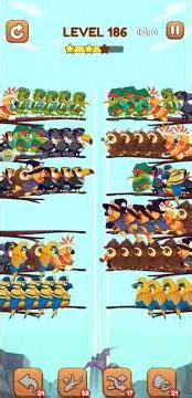 Bird Sort 2 Level 186 Solution | #birdsort #birdsortpuzzle #birdsortcolorpuzzle #birdsortcolor