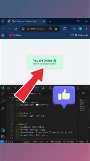 🌐 How to Check Internet Connection in HTML, CSS & JavaScript | Online & Offline Detection #coding
