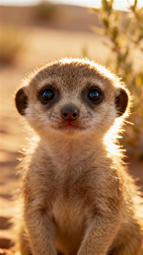 🦊 Baby Meerkat Standing Guard 🐾 | Cutest Tiny Desert Watcher Ever #animalshorts #wildlife
