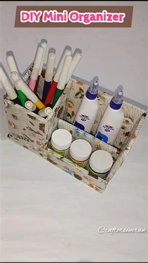 🤩DIY Mini Desk Organizer🤎#craftersimran #diy #virashorts #ordernow #organizer #studytabledecor#viral
