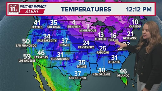 Winter cold impacting entire country; bitter wind chills remain | WTOL 11 Weather
