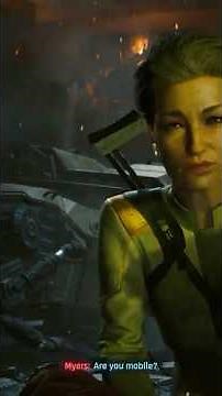 V and President Myers escape from the Chimera in Cyberpunk 2077: Phantom Liberty