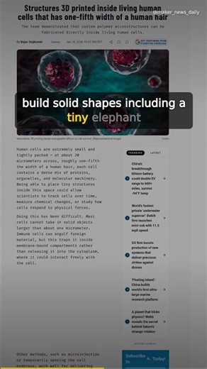 Scientists 3D Print Inside a Living Cell #3dprinting