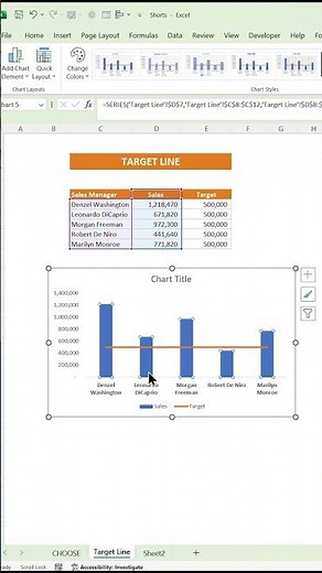 How to Create Dynamic Target Line in Excel Chart