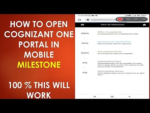 TRICK TO SEE MILESTONE IN COGNIZANT PORTAL IN MOBILE