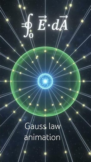 gauss law animated theory #electrostatics #gausslaw #aishorts #viral #trending