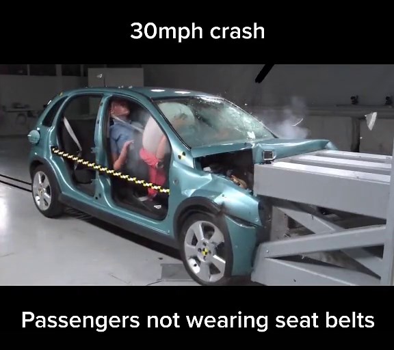 #RoadSafety #BuckleUp #seatbelt Video: Thatcham Research
