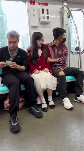 Poor girl in red shirt, white dress #duckyha #kindnessiscool #kindness #dance #comedy #prank #viral