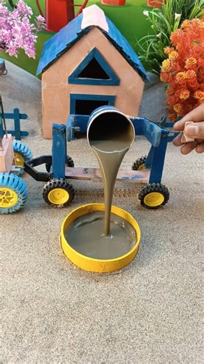 😱 Real Working Mini Tractor Making Cement Pillar | Amazing DIY Construction Machine 🚜 #shorts
