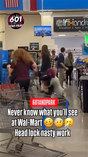 601ANDPARK 📺 Top 10 Countdown on Instagram: "Never know what you’ll see at Wal-Mart 🥴🤕🤧 Head lock nasty work Follow @601andpark for more #601andpark #viral #reels #walmart #explore"