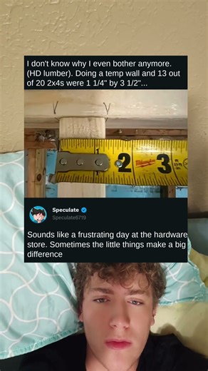 A construction project used lumber that was incorrectly sized