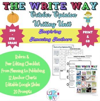October Opinion Writing Unit | Prompts, Anchor Charts, Drafting & Publishing