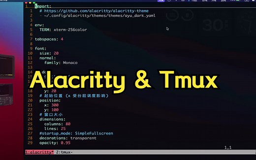 Alacritty & Tmux 配置介绍