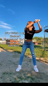 BLIND GIRL PLAYS BASEBALL USING A BEEPING BALL 👩🏻‍🦯VD: Girl at the home plate swinging a bat at a baseball field. #Blind #Softball #Sports #BeepBall #BlindSports #AbilityMom #SightLoss #VisuallyImpaired #LHON #Disabled #Disability | Ability Mom