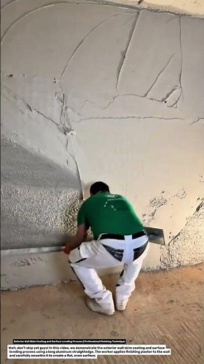 Exterior Wall Skim Coating and Surface Leveling Process | Professional Finishing Technique.