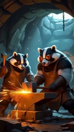 Badger Blacksmiths in the Underground Forge! 🦡🔥