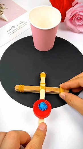 DIY Stone Thrower Machine with Ice Cream Stick for Children