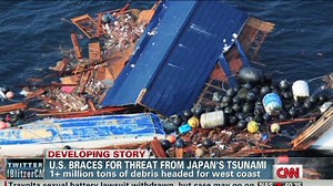 Tsunami debris nears U.S. West Coast