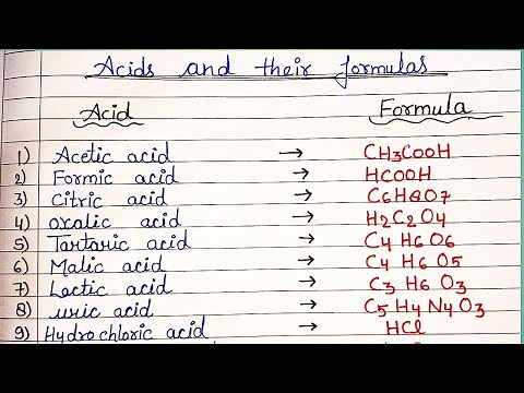 Acid and their formulas ll Acid and formulas #acids #formula